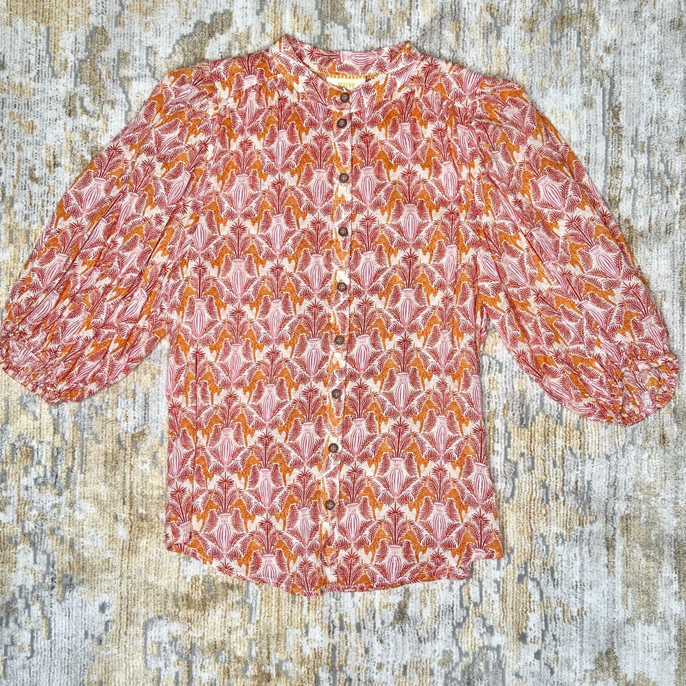 Maeve by Anthropologie Blouse Tiger Print Size 2